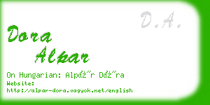 dora alpar business card